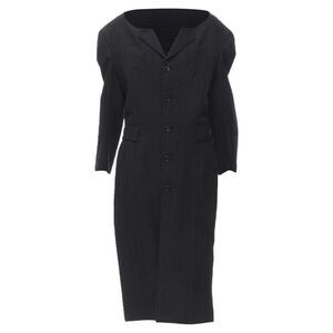 Pre Loved Comme Des Garcons Vintage Pinstripe Slim Long Sleeve Dress Women grey